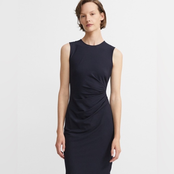 Theory Twist-Front Dress - Night Sky Navy - Size Medium - Picture 2 of 14